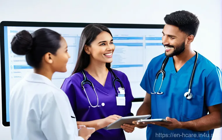 건강관리사로서 직업 안정성 분석 - **Prompt 2: Hands-On Expertise and Empathetic Communication**
    "A detailed, close-up image showca...