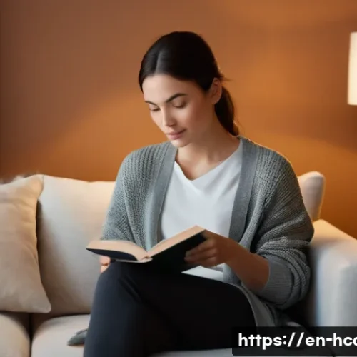 건강관리사 업무 스트레스 관리 방법 - **Prompt: Peaceful Evening Disconnection**
    A female healthcare professional, appearing to be in ...