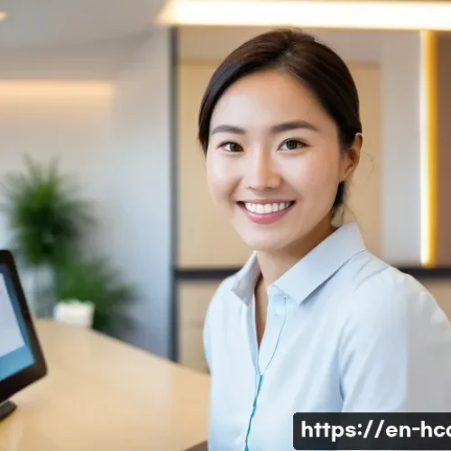 건강관리사 업무에서 사용하는 소프트웨어 - **A Diverse Patient Engaging with Digital Scheduling**
    Detailed prompt: "A young, smiling woman ...